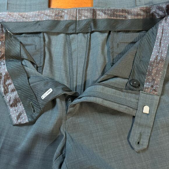 Michael Kors Men's Classic Fit Charcoal Gray Flat Front Dress Pants Size 34 x 30 - Picture 2 of 9